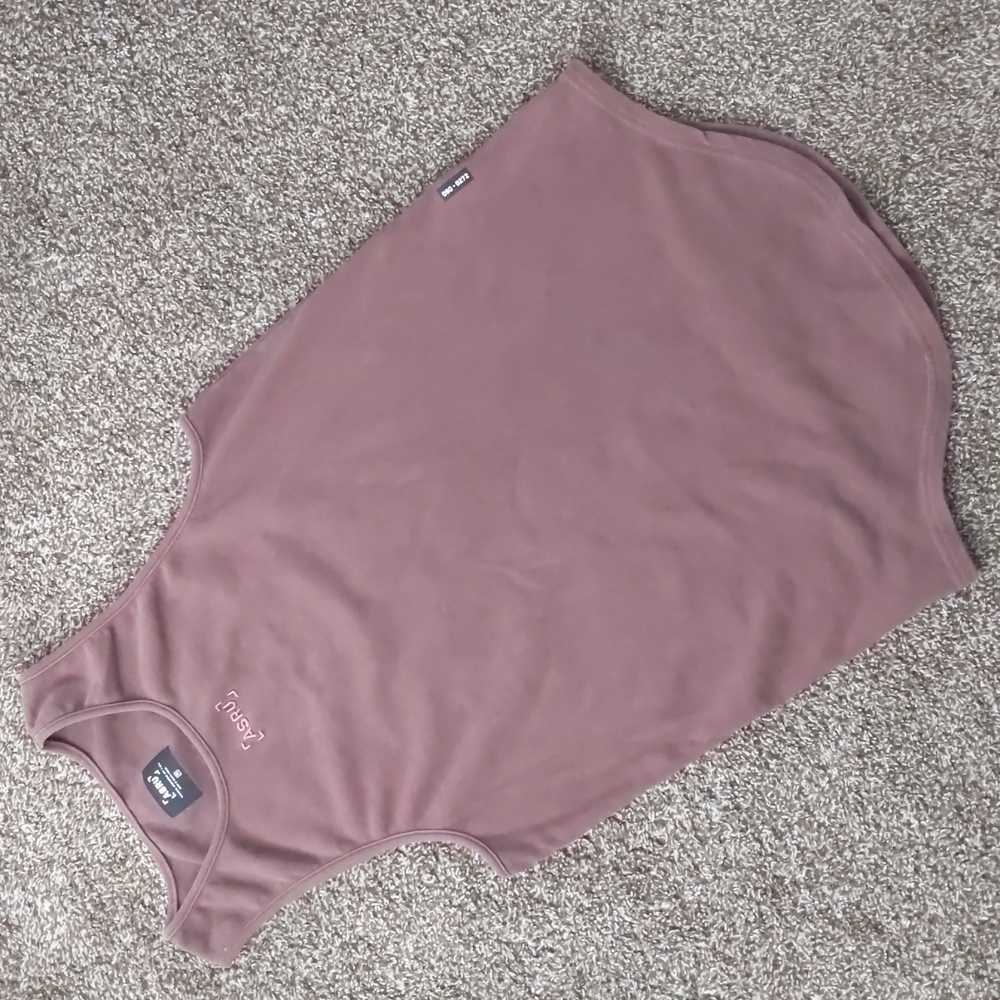ASRV Men's Rust Brown Embroidered Tank, Size M
